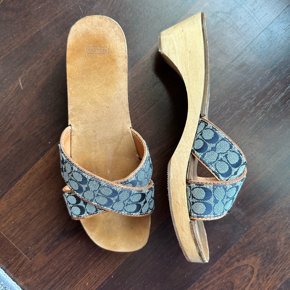 Coach Wooden Mule Sandals